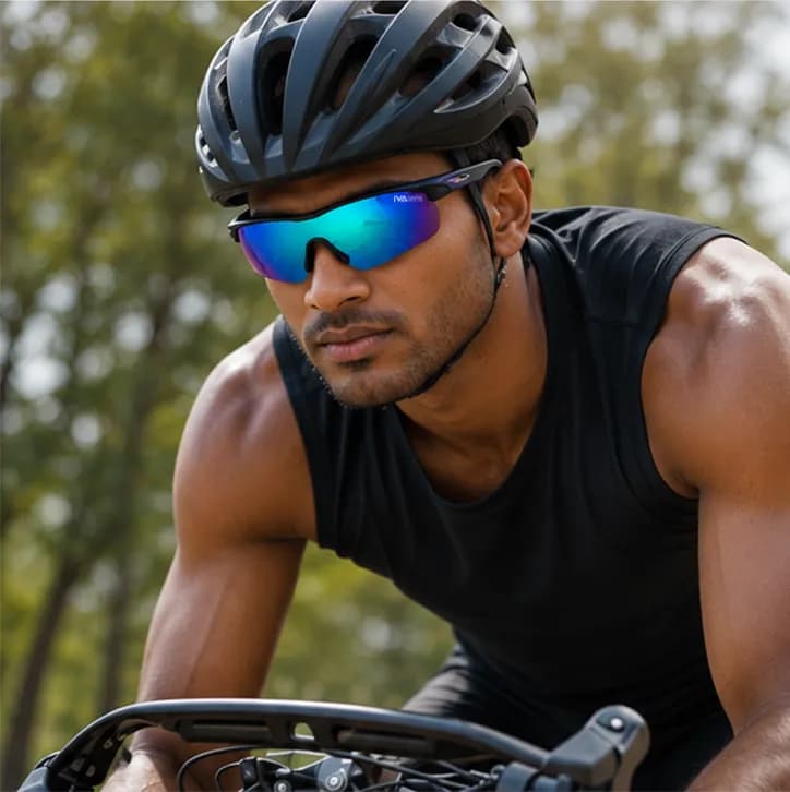 Blue sports sunglasses driver style